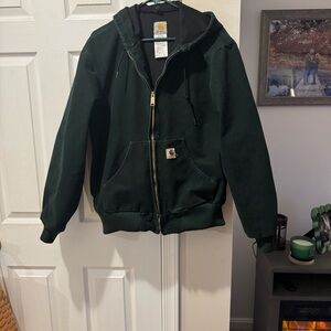 Carhartt Vintage Hunter Green Active Jacket J130 Hoodie Workwear 2006